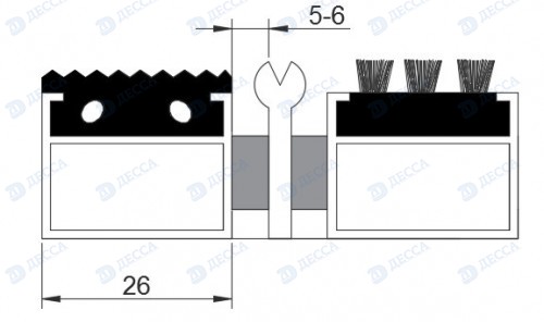 Алюминиевые грязезащитные решетки ST20 (Резина - Скребок - Щетка)